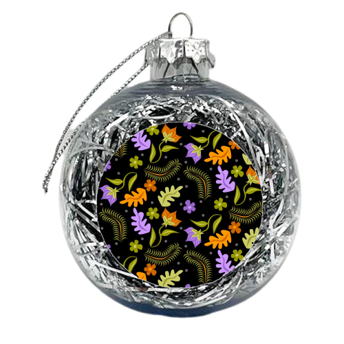 Night Leaves - xmas bauble by Claire Huntley