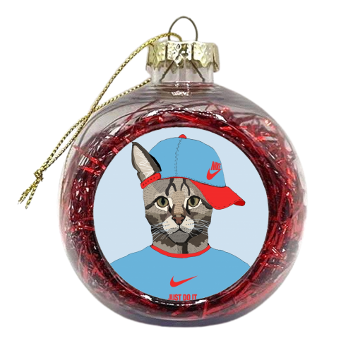 Nike cat - xmas bauble by Casey Rogers