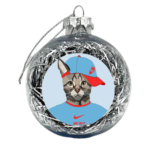Nike cat - xmas bauble by Casey Rogers
