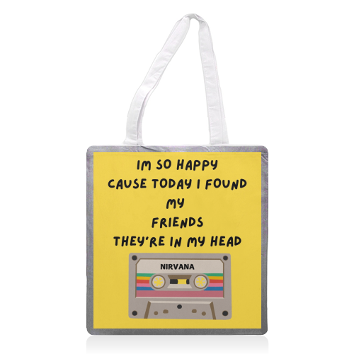 Nirvana - printed canvas tote bag by Faith Mercer