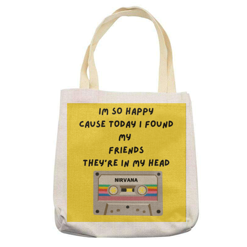 Nirvana - printed canvas tote bag by Faith Mercer