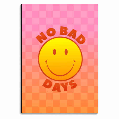 NO BAD DAYS SMILEY - personalised A4, A5, A6 notebook by Ania Wieclaw