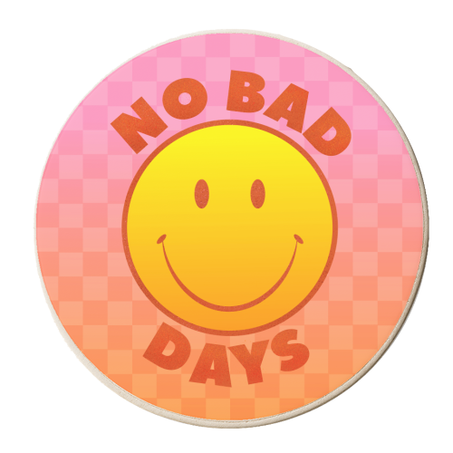 NO BAD DAYS SMILEY - personalised beer coaster by Ania Wieclaw
