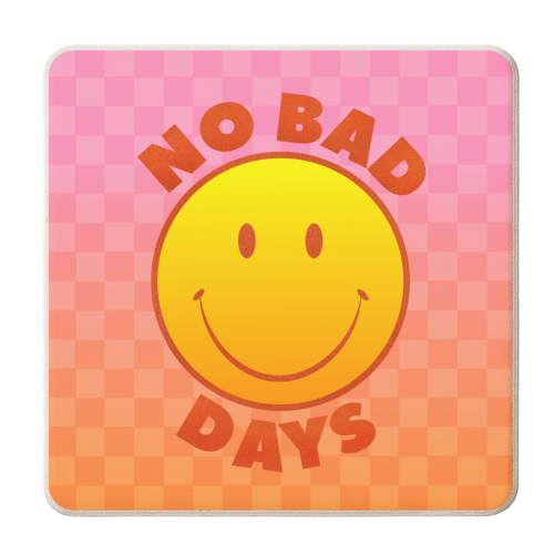 NO BAD DAYS SMILEY - personalised beer coaster by Ania Wieclaw
