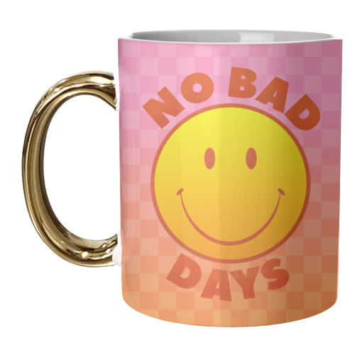 NO BAD DAYS SMILEY - unique mug by Ania Wieclaw