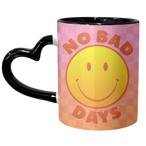 NO BAD DAYS SMILEY - unique mug by Ania Wieclaw
