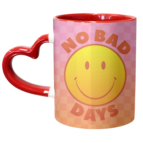 NO BAD DAYS SMILEY - unique mug by Ania Wieclaw