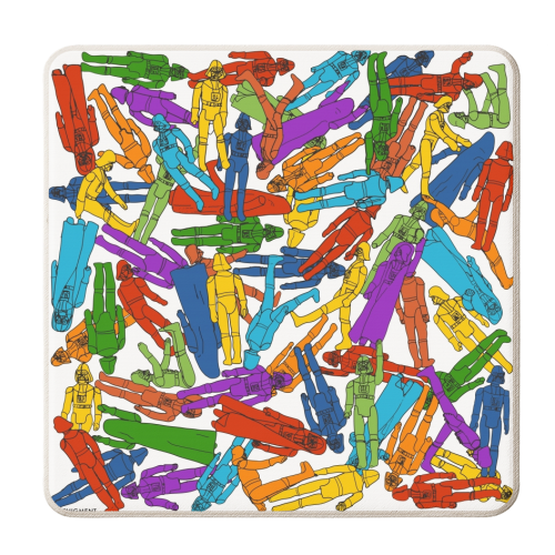 No Dearth of... (AKA Psychedelic Sci-Fi/Space Vintage Toy Action Figure) - personalised beer coaster by Phigment