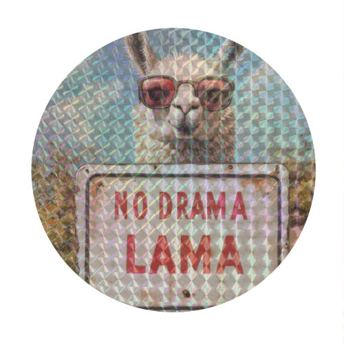No Drama Lama - Circle Sticker by DejaReve