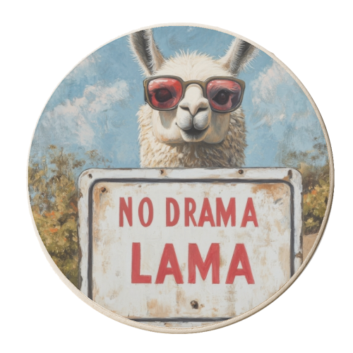 No Drama Lama - personalised beer coaster by DejaReve
