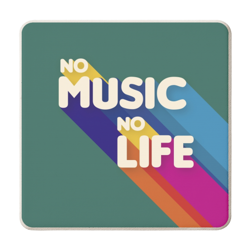 NO MUSIC NO LIFE - personalised beer coaster by Ania Wieclaw