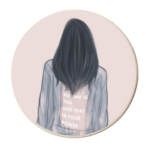 No One Is You And That Is Your Power - personalised beer coaster by Ellie Mackinnon