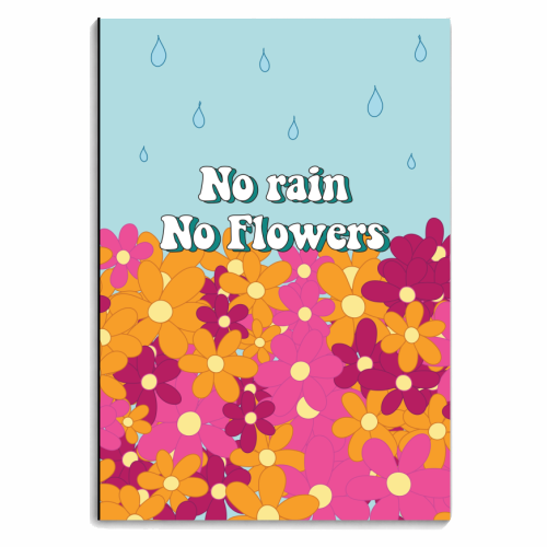No Rain No Flowers - personalised A4, A5, A6 notebook by Laura Lonsdale