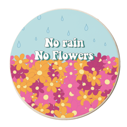 No Rain No Flowers - personalised beer coaster by Laura Lonsdale