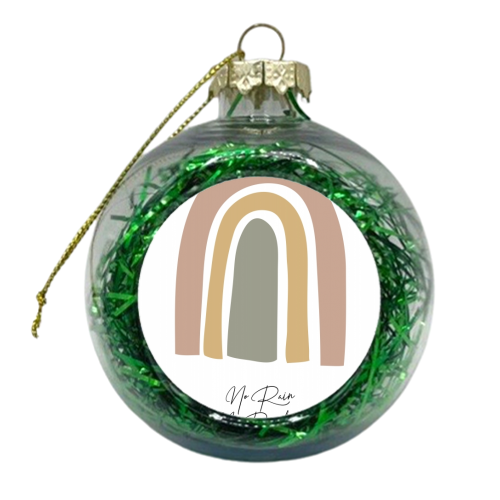 No Rain No Rainbows Boho - xmas bauble by Toni Scott