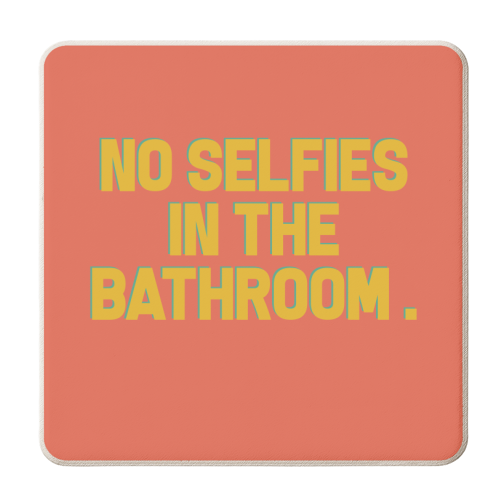 No Selfies - personalised beer coaster by Pink and Pip