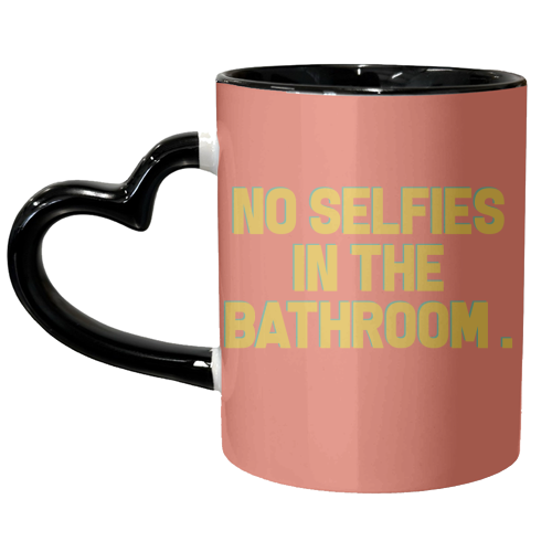 No Selfies - unique mug by Pink and Pip