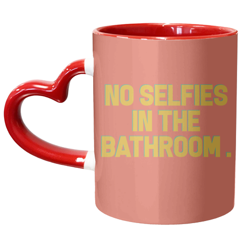No Selfies - unique mug by Pink and Pip