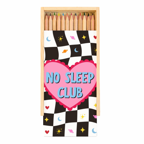 NO SLEEP CLUB - Coloured Pencils with Box by Lilly Rose