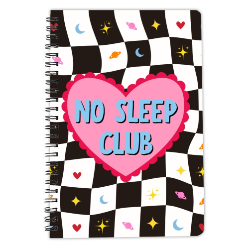 NO SLEEP CLUB - personalised A4, A5, A6 notebook by Lilly Rose