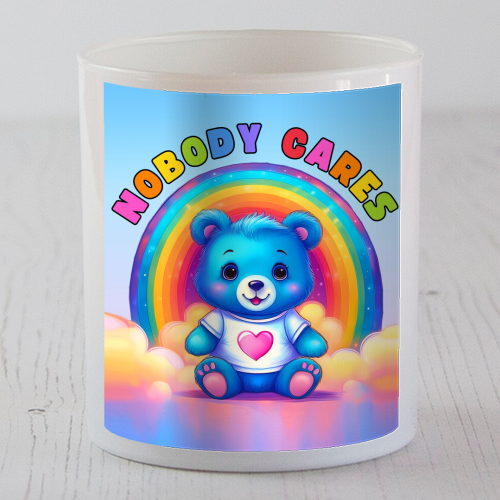 Nobody Cares Bear - scented candle by Ms Doodle