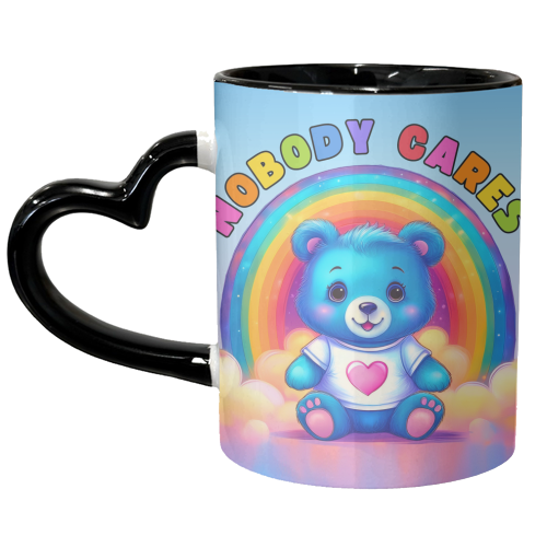 Nobody Cares Bear - unique mug by Ms Doodle