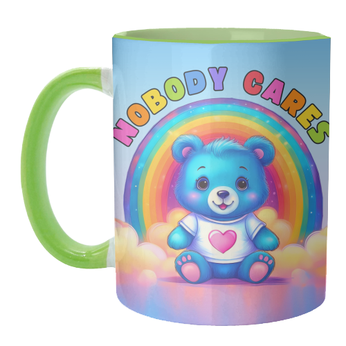 Nobody Cares Bear - unique mug by Ms Doodle