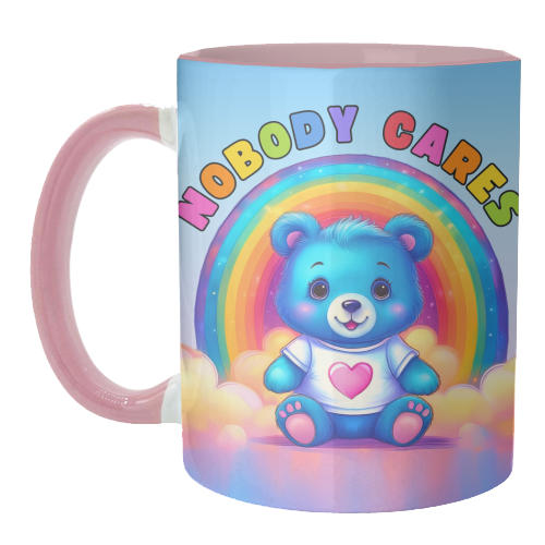 Nobody Cares Bear - unique mug by Ms Doodle