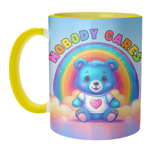 Nobody Cares Bear - unique mug by Ms Doodle