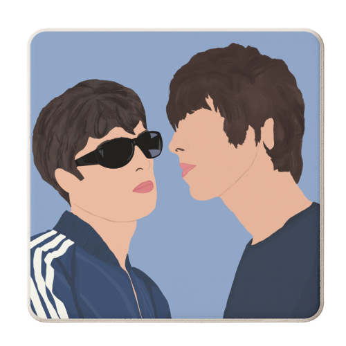 Noel and Liam Gallagher - personalised beer coaster by Rock and Rose Creative