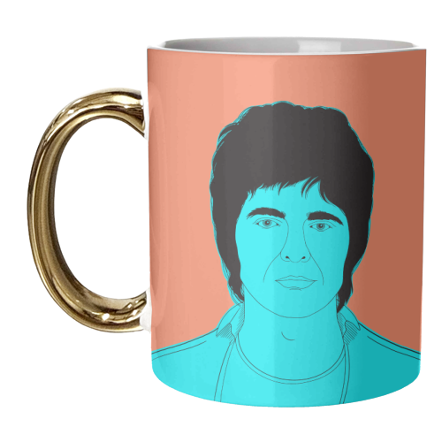 Noel Gallagher (blue portrait) - unique mug by Adam Regester