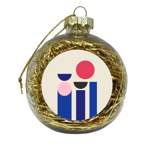 Nordic Bauhaus Beach Abstract - xmas bauble by EZbie