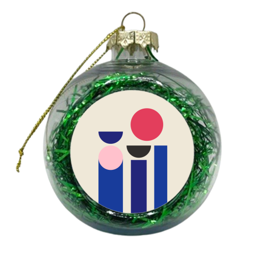 Nordic Bauhaus Beach Abstract - xmas bauble by EZbie
