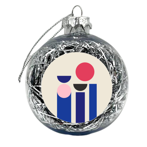 Nordic Bauhaus Beach Abstract - xmas bauble by EZbie