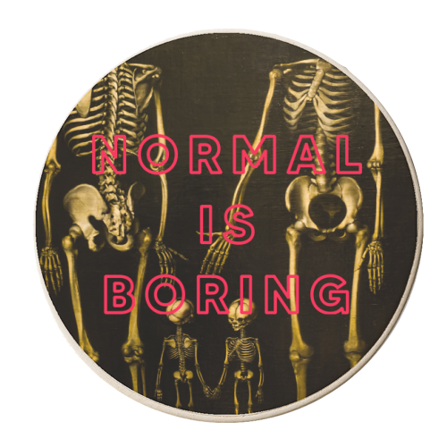 Normal Is Boring | Skeleton - personalised beer coaster by The 13 Prints