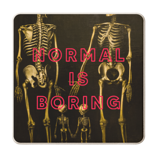 Normal Is Boring | Skeleton - personalised beer coaster by The 13 Prints