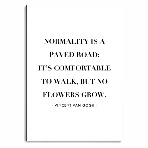 Normality Is A Paved Road, It's Uncomfortable to Walk, But No Flowers Grow. -Vincent Van Gogh Quote - personalised A4, A5, A6 notebook by Toni Scott