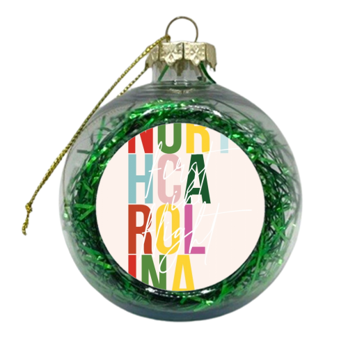 North Carolina "First Flight" Color State - xmas bauble by Toni Scott