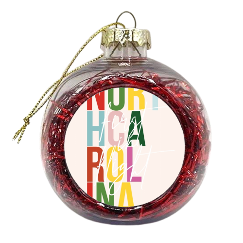 North Carolina "First Flight" Color State - xmas bauble by Toni Scott