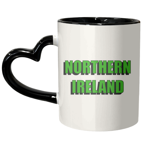 Northern Ireland (Bold Green Text Version) - unique mug by Adam Regester