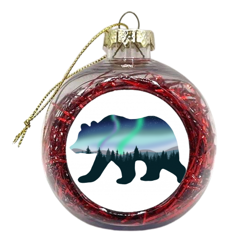Northern Lights Bear - xmas bauble by Rock and Rose Creative