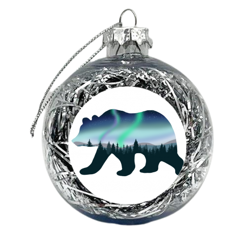 Northern Lights Bear - xmas bauble by Rock and Rose Creative