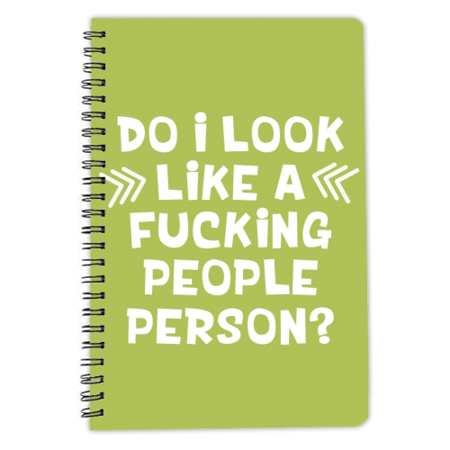 Not a people person funny gift - personalised A4, A5, A6 notebook by Giddy Kipper