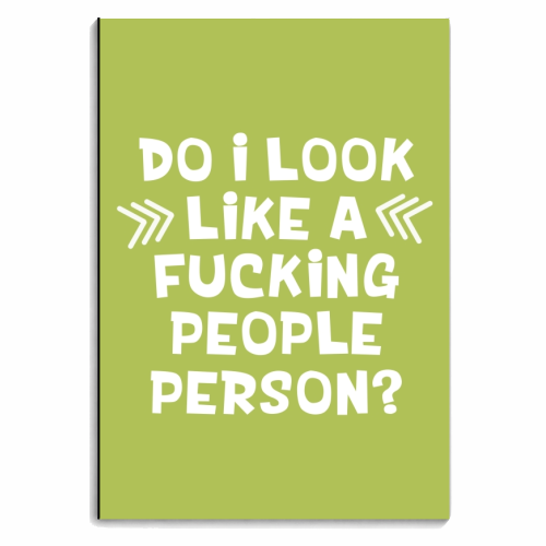 Not a people person funny gift - personalised A4, A5, A6 notebook by Giddy Kipper
