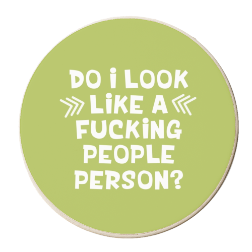 Not a people person funny gift - personalised beer coaster by Giddy Kipper