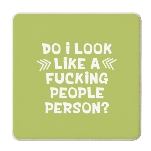 Not a people person funny gift - personalised beer coaster by Giddy Kipper