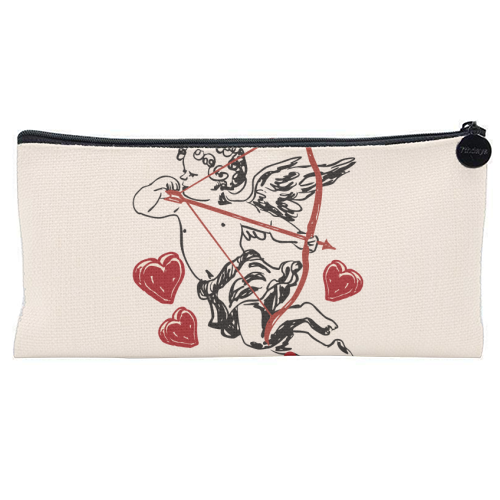 Not Today Cupid Sassy Valentine Humor - flat pencil case by EZbie