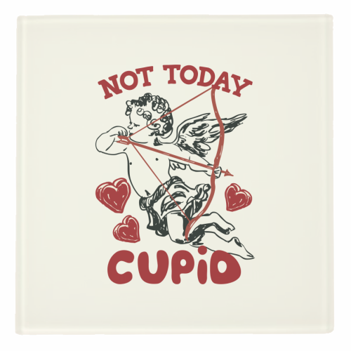 Not Today Cupid Sassy Valentine Humor - personalised beer coaster by EZbie