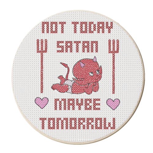 Not today satan, maybe tomorrow - personalised beer coaster by Wallace Elizabeth
