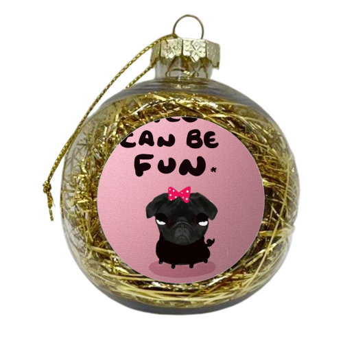 Notebooks Can Be Fun (Pink Cover) - xmas bauble by David Black